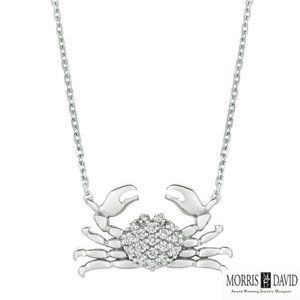 0.18 Carat Natural Diamond Crab Pendant Necklace